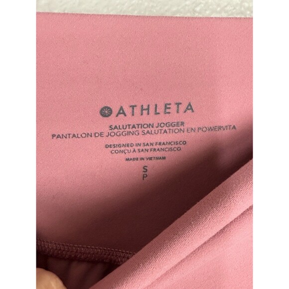Athleta Salutation Jogger Powervita Yoga Fitness Pants Size Small S Antique Rose - Picture 9 of 14